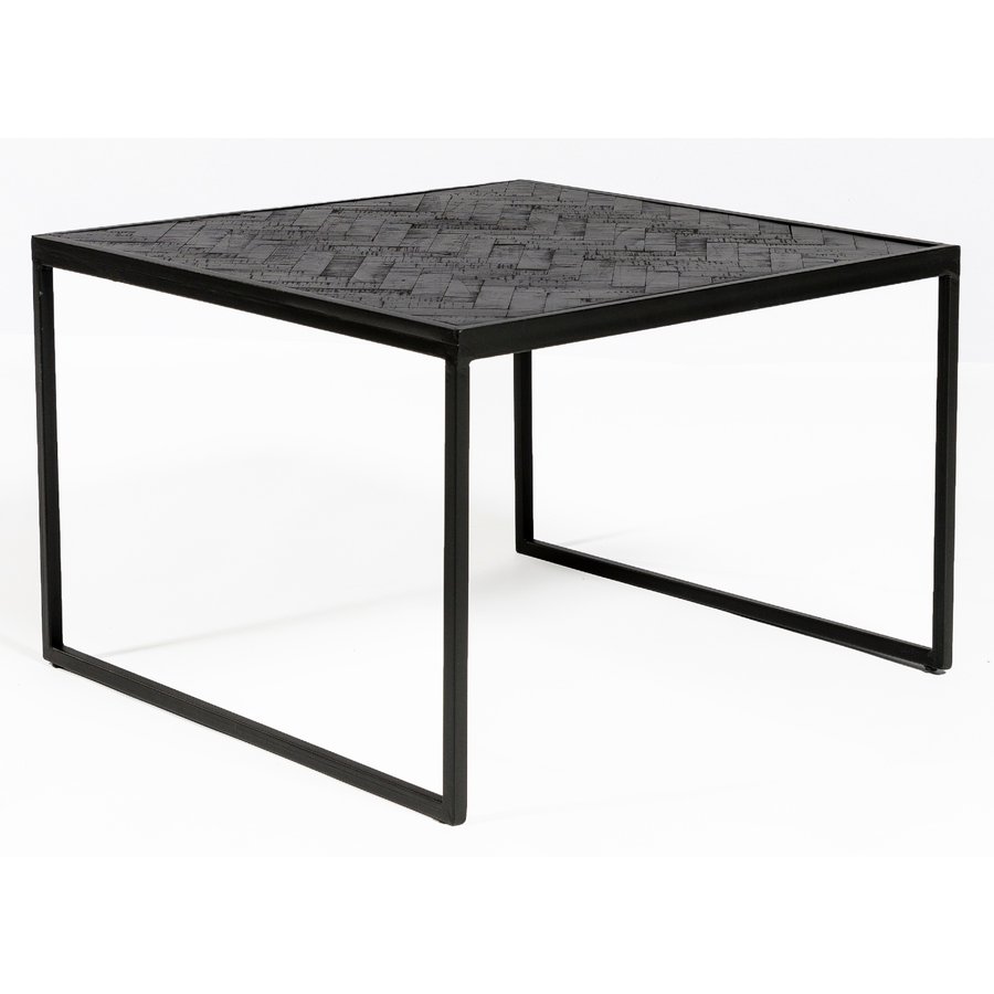 Black Herringbone Vierkante Bijzettafel Black Herringbone Vierkante Bijzettafel