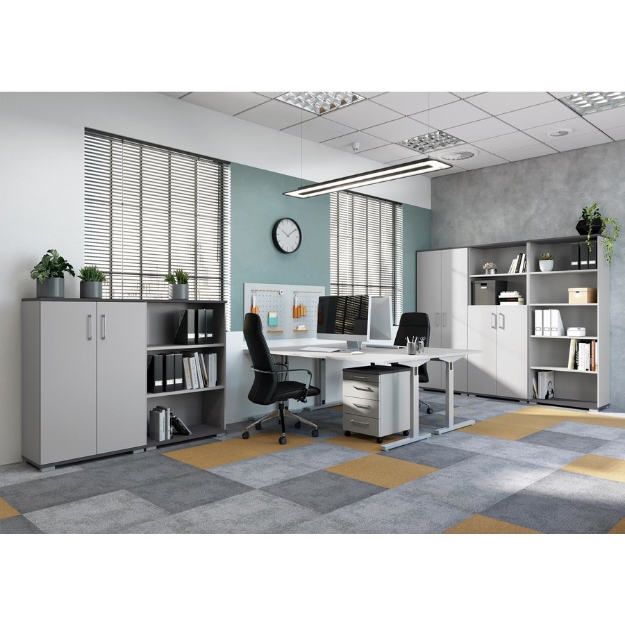 Profi 160 cm Bureautafel Lichtgrijs / Zilver Profi 160 cm Bureautafel Lichtgrijs / Zilver
