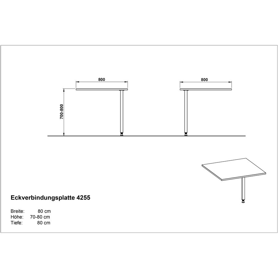 Profi Bureauhoek Lichtgrijs / Zilver