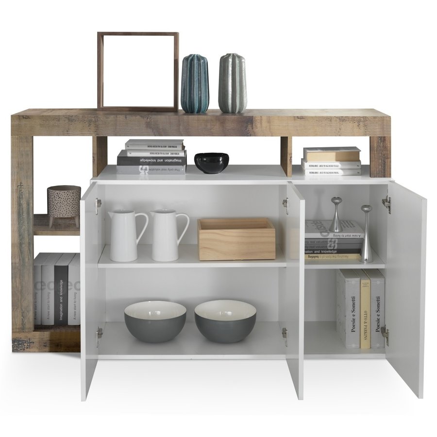 Hamburg Dressoir 3 deurs Wit / Eiken Hamburg Dressoir 3 deurs Wit / Eiken