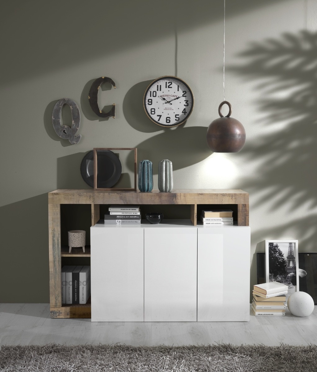 Benvenuto Design Hamburg Dressoir 3 deurs Wit / Eiken