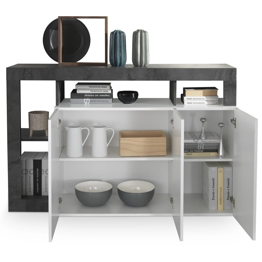 Hamburg Dressoir 3 deurs Wit / Oxid