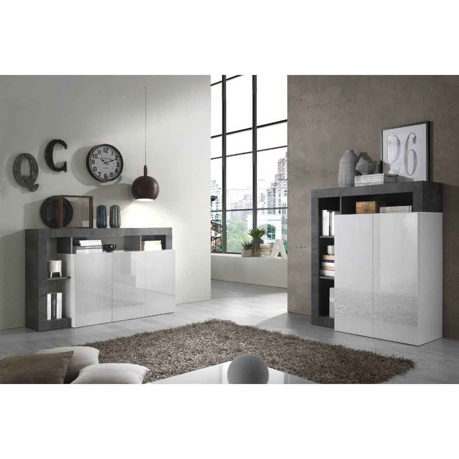 Hamburg Dressoir 3 deurs Wit / Oxid