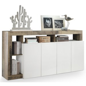 Benvenuto Design Hamburg Dressoir 4 deurs Wit / Eiken