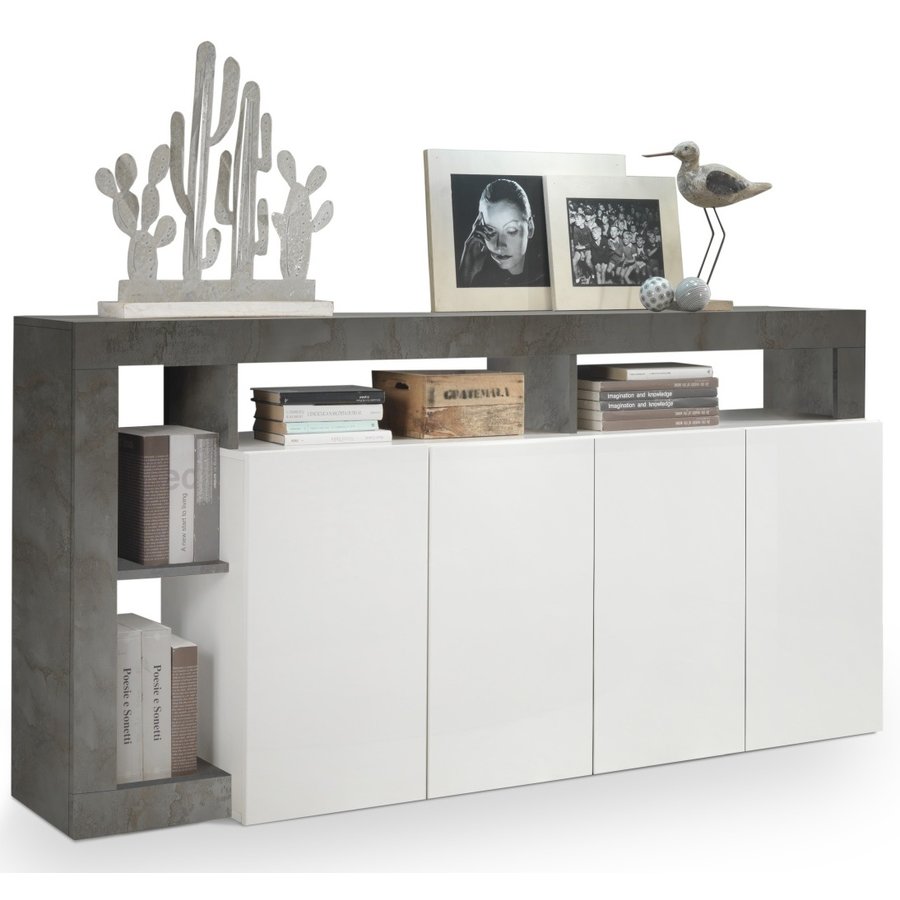 Hamburg Dressoir 4 deurs Wit / Oxid