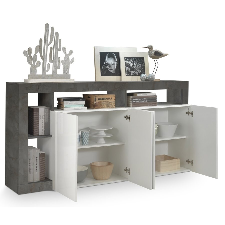 Hamburg Dressoir 4 deurs Wit / Oxid