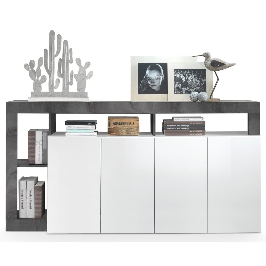 Hamburg Dressoir 4 deurs Wit / Oxid