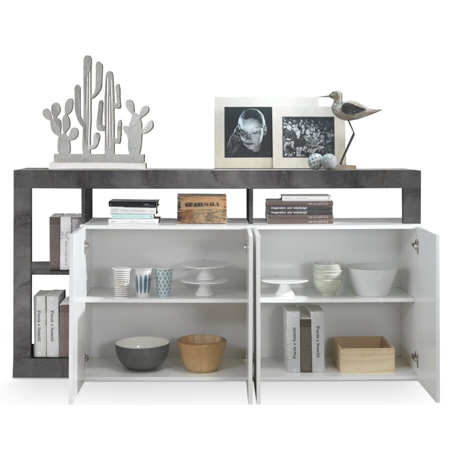 Hamburg Dressoir 4 deurs Wit / Oxid