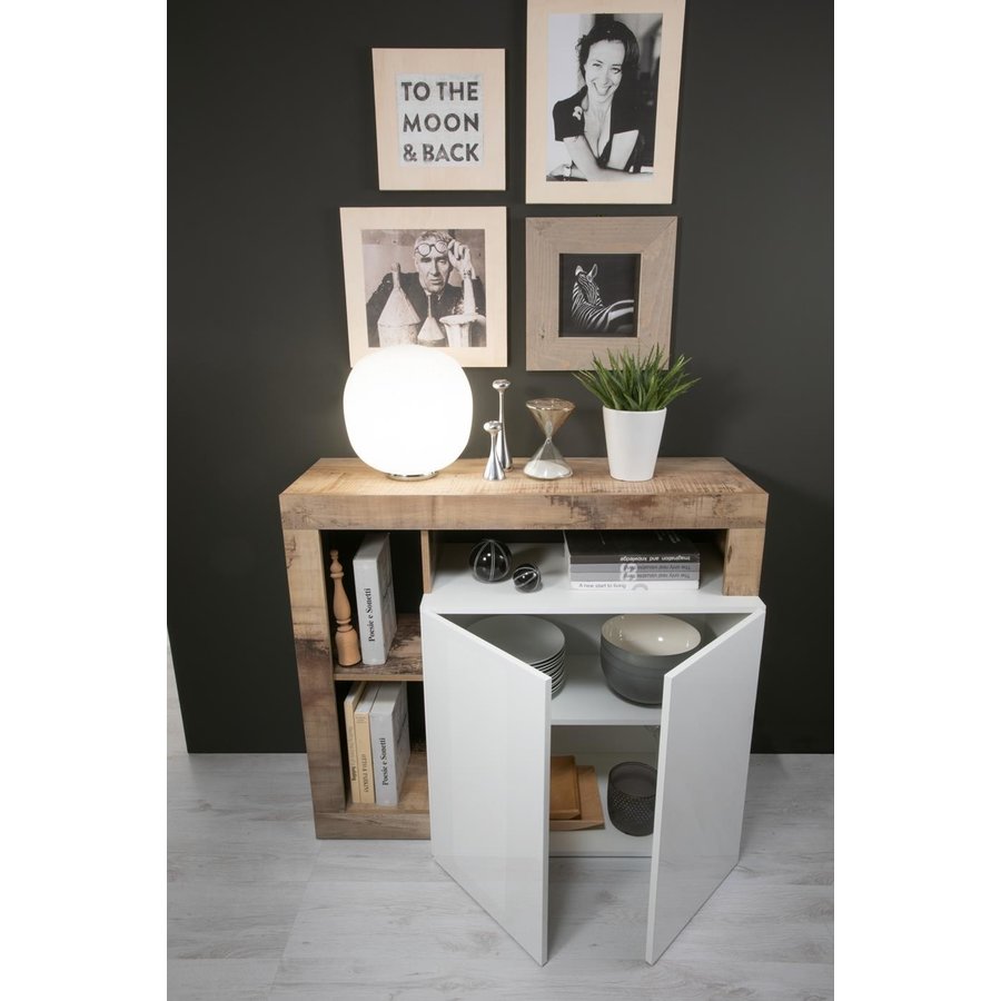 Hamburg Dressoir 2 deurs Wit / Eiken Hamburg Dressoir 2 deurs Wit / Eiken