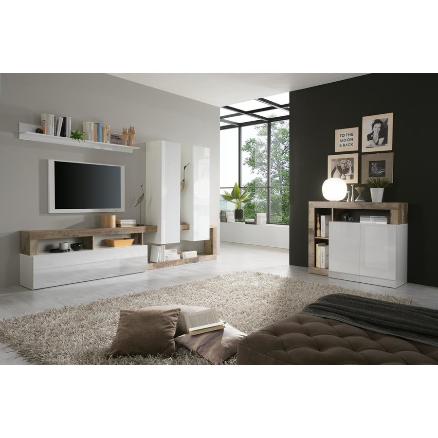 Hamburg Dressoir 2 deurs Wit / Eiken Hamburg Dressoir 2 deurs Wit / Eiken