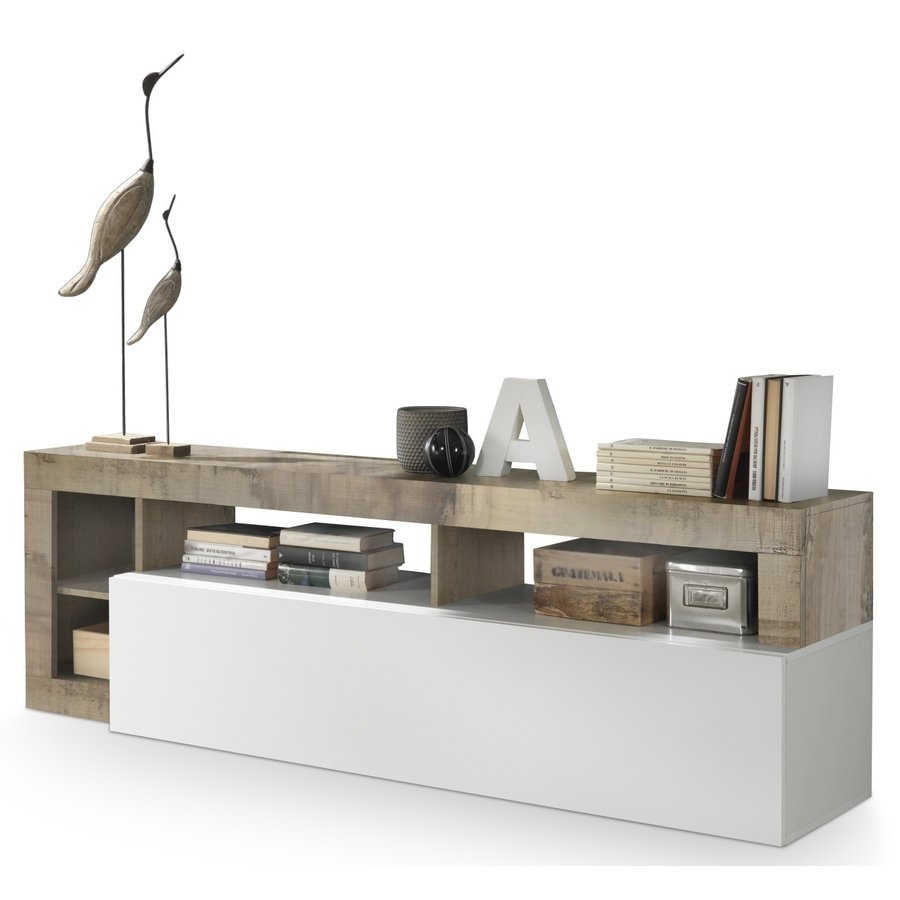 Hamburg TV-meubel Wit / Eiken Hamburg TV-meubel Wit / Eiken