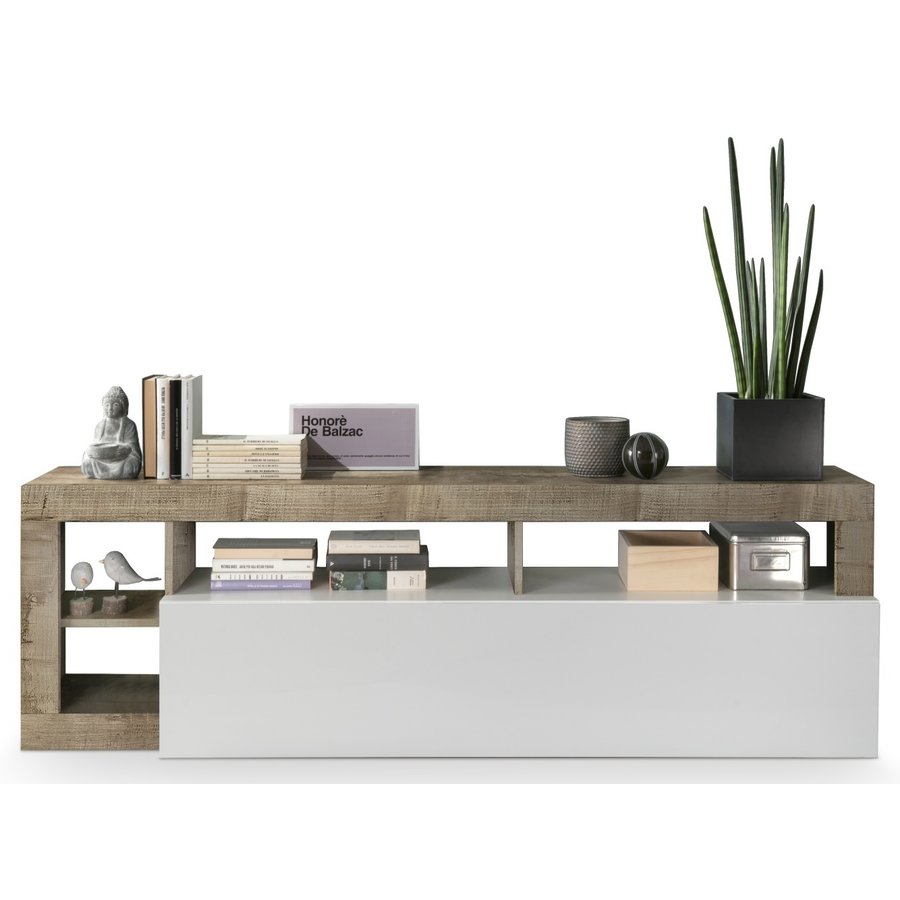 Hamburg TV-meubel Wit / Eiken Hamburg TV-meubel Wit / Eiken