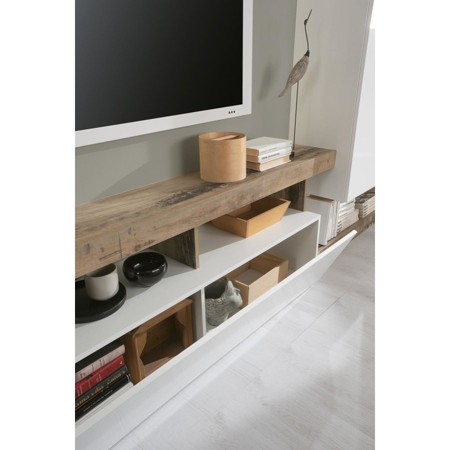 Hamburg TV-wandmeubel Wit / Eiken