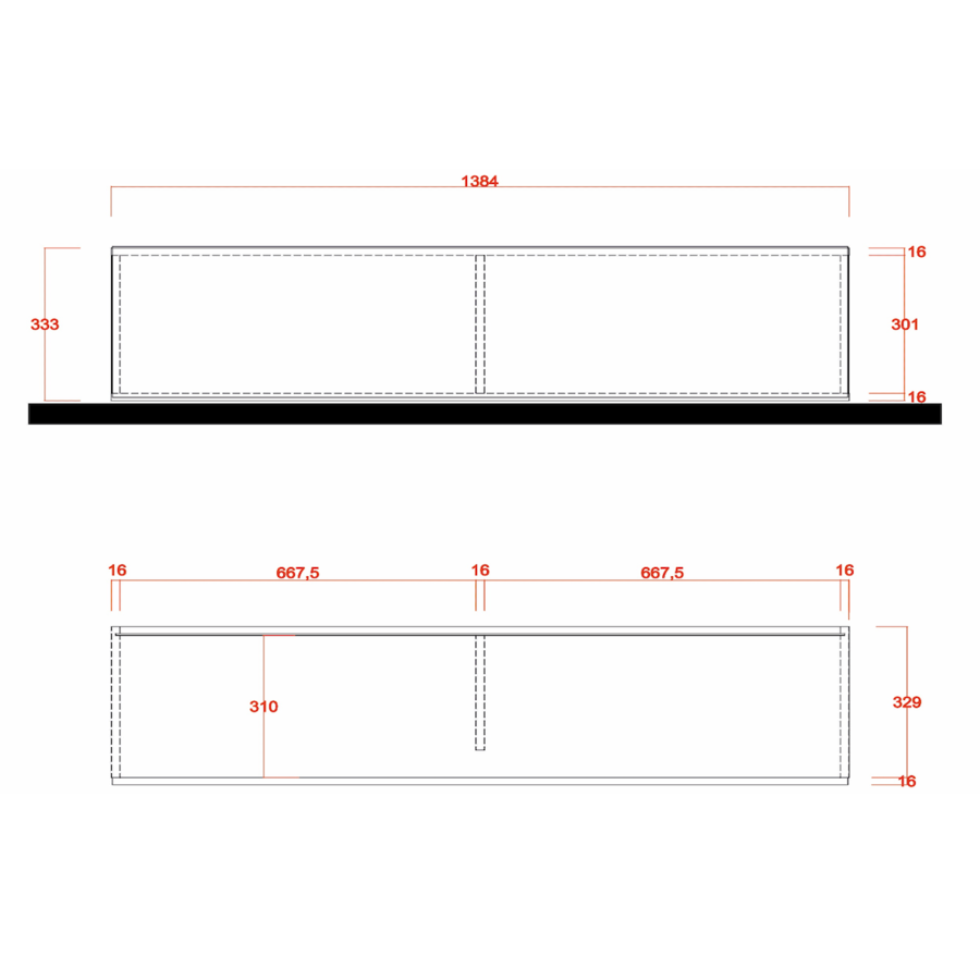Hamburg TV-wandmeubel Set 2 Wit / Oxid Hamburg TV-wandmeubel Set 2 Wit / Oxid