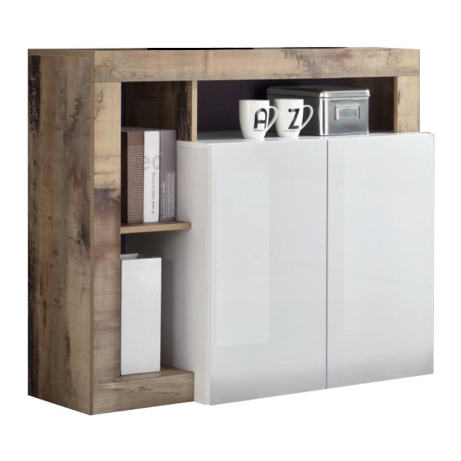 Hamburg Dressoir 2 deurs Wit / Eiken Hamburg Dressoir 2 deurs Wit / Eiken