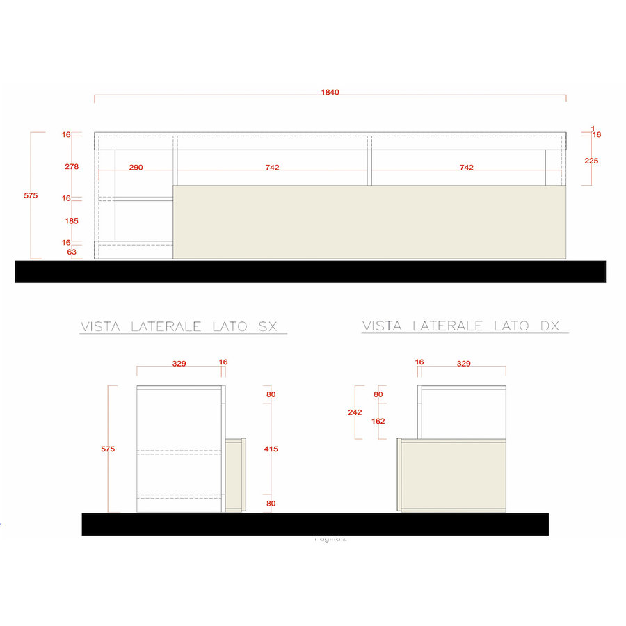 Hamburg TV-meubel Wit / Eiken Hamburg TV-meubel Wit / Eiken