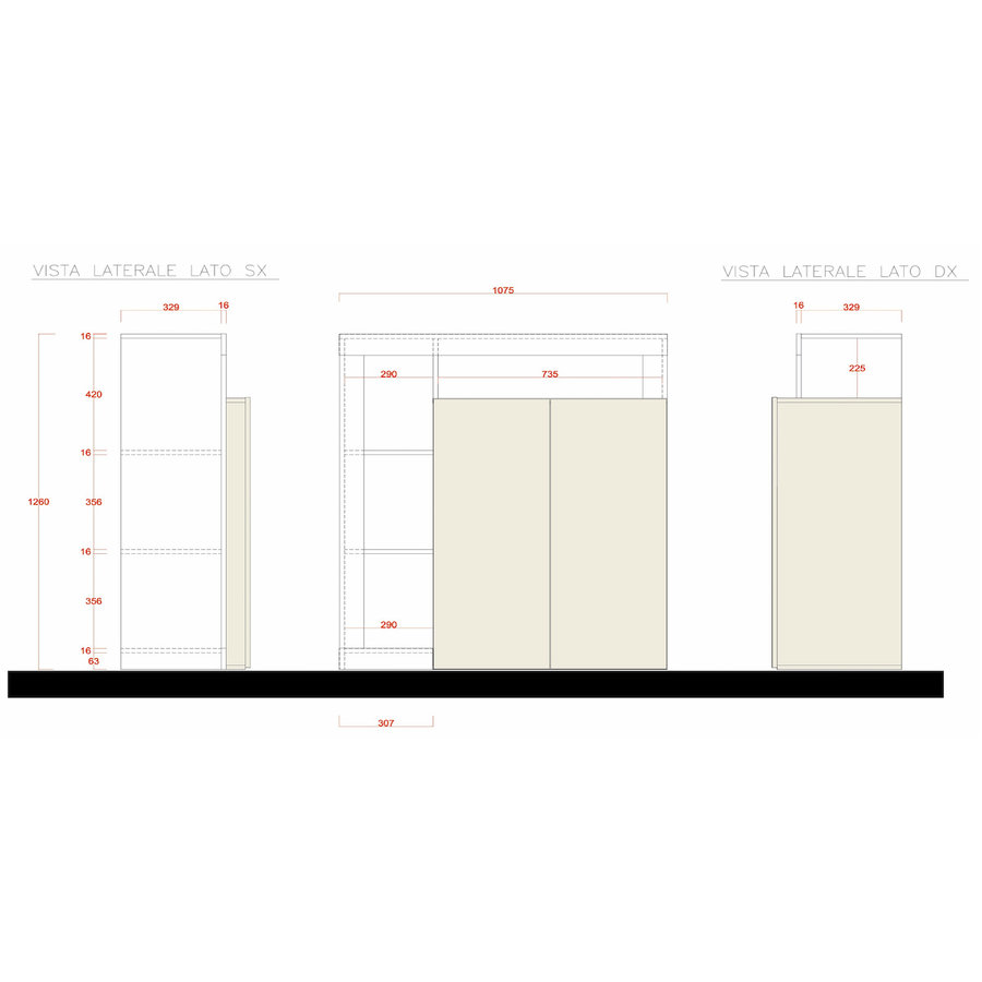 Hamburg Opbergkast Wit / Oxid Hamburg Opbergkast Wit / Oxid