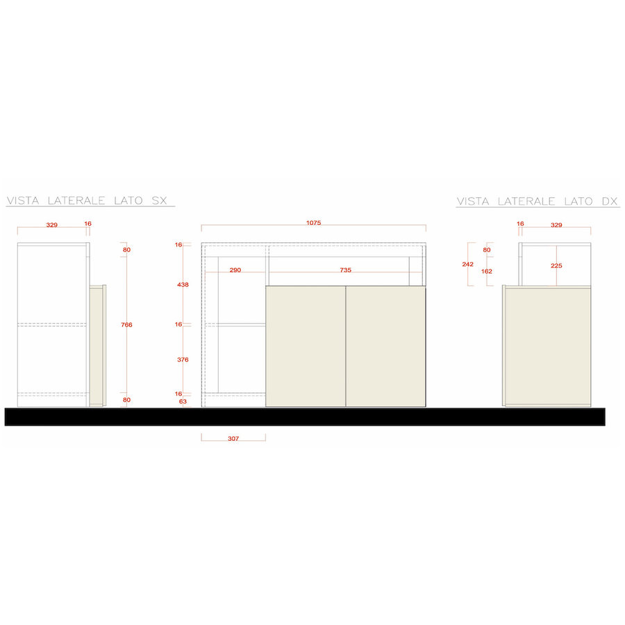 Hamburg Dressoir 2 deurs Wit / Eiken Hamburg Dressoir 2 deurs Wit / Eiken