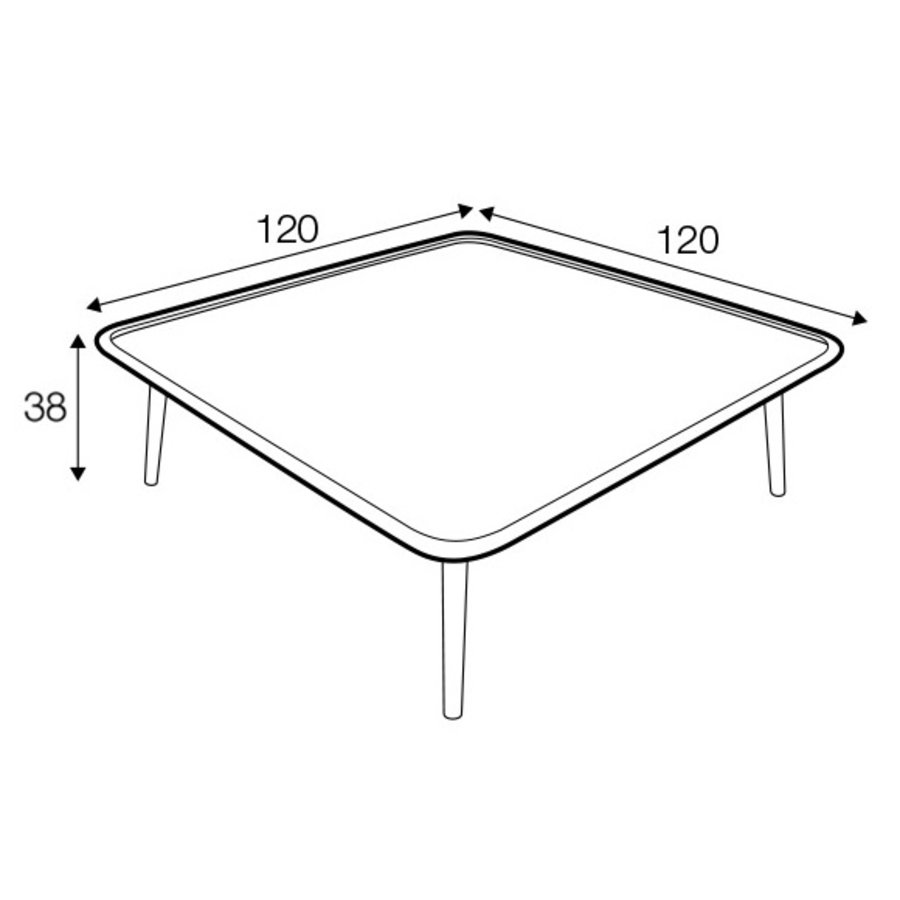 Love 120 x 120 Salontafel Naturel Eiken Love 120 x 120 Salontafel Naturel Eiken