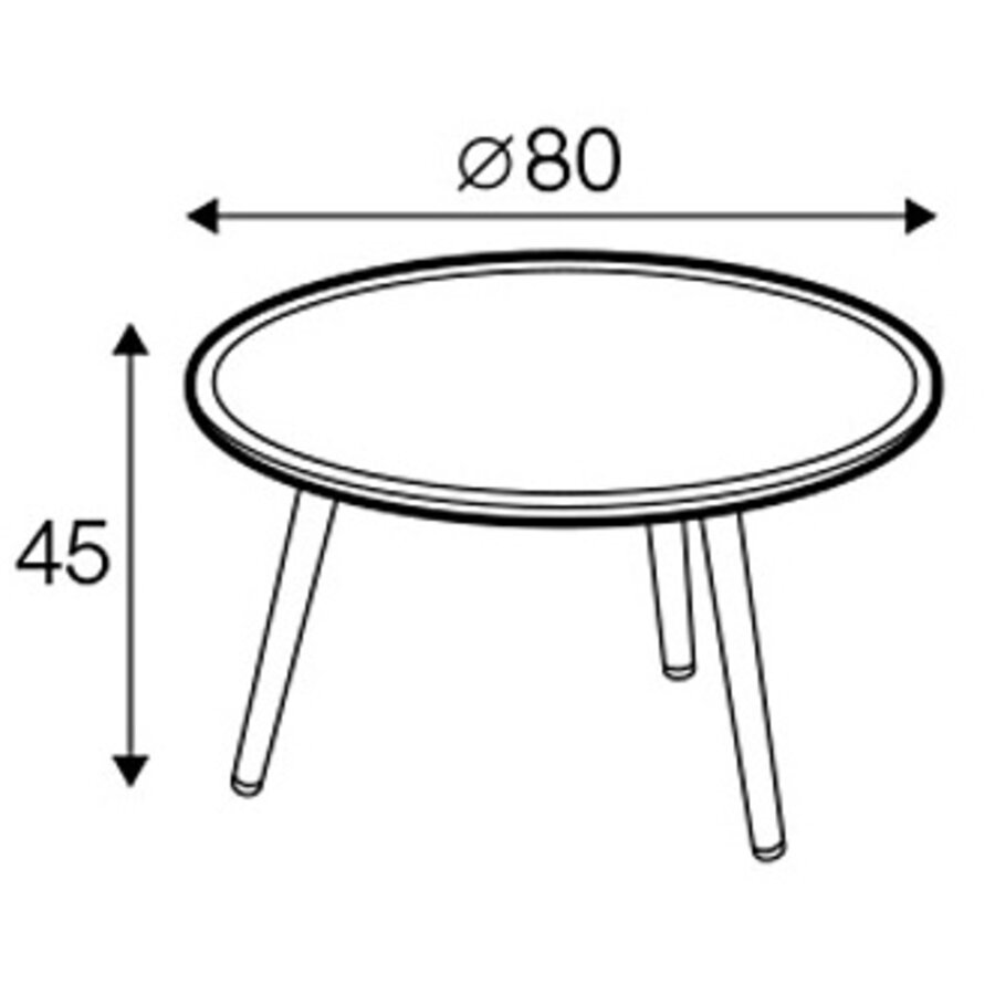 Love Ronde Salontafel Zwart Eiken
