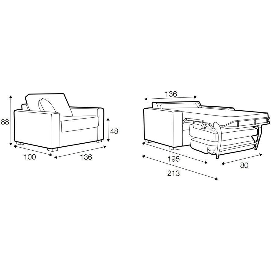 Lukas 1-zits Slaapbank Donkerblauw Lukas 1-zits Slaapbank Donkerblauw