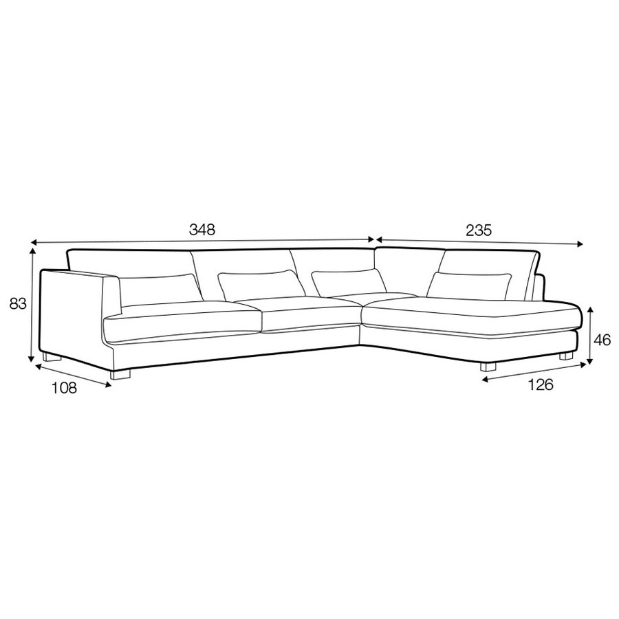 Brandon 3-zits Hoekbank Rechts Nature Brandon 3-zits Hoekbank Rechts Nature