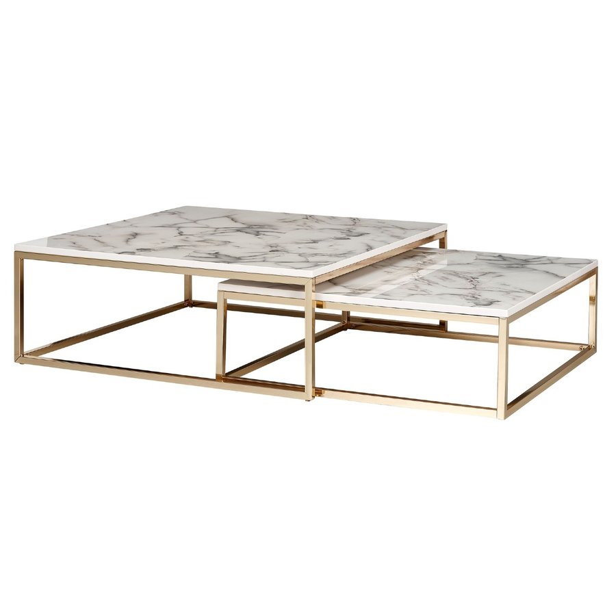 Lily Vierkante Salontafel Set Wit