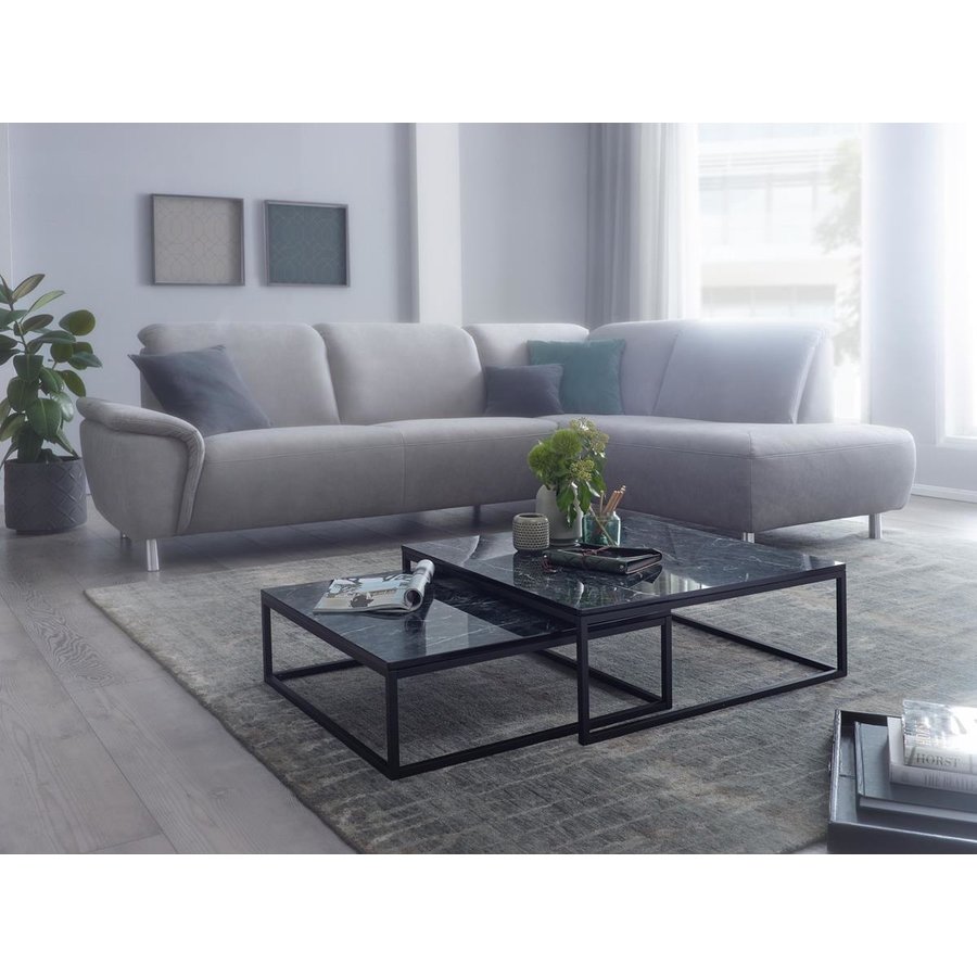 Lily Vierkante Salontafel Set Zwart Lily Vierkante Salontafel Set Zwart