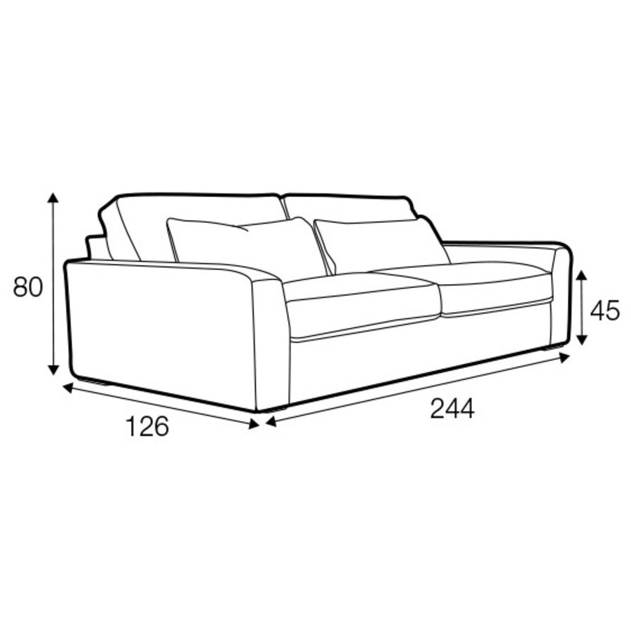 New York 3-zits Bank XL Velvet Donkerblauw