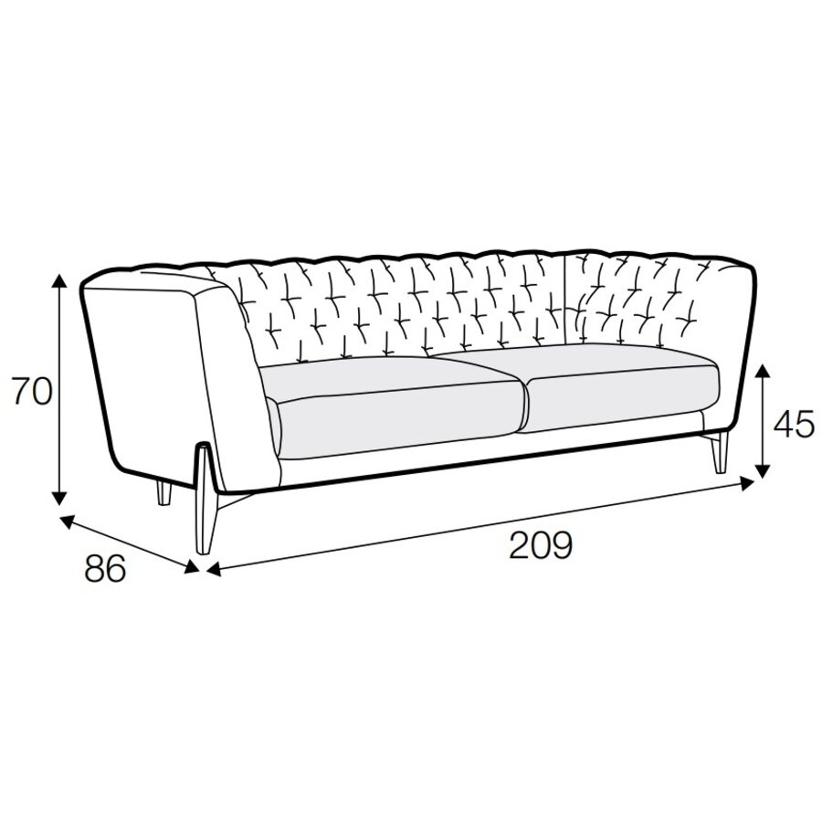 Valentin 3-zits Bank Lichtbeige Valentin 3-zits Bank Lichtbeige
