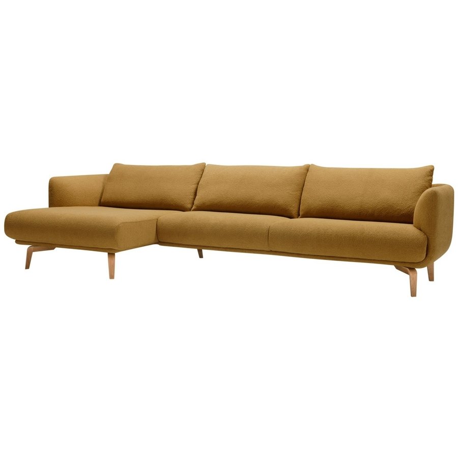 Moa Chaise Longue + 3-zits Hoekbank Mosterd Moa Chaise Longue + 3-zits Hoekbank Mosterd