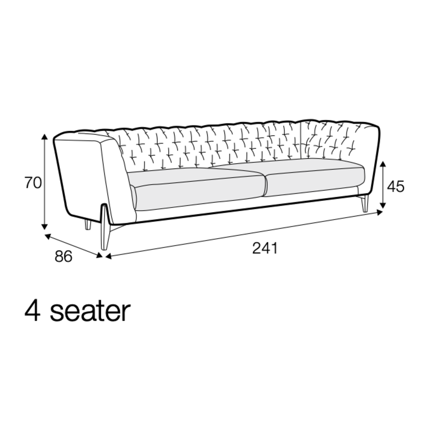 Valentin 4-zits Bank Grafiet Valentin 4-zits Bank Grafiet