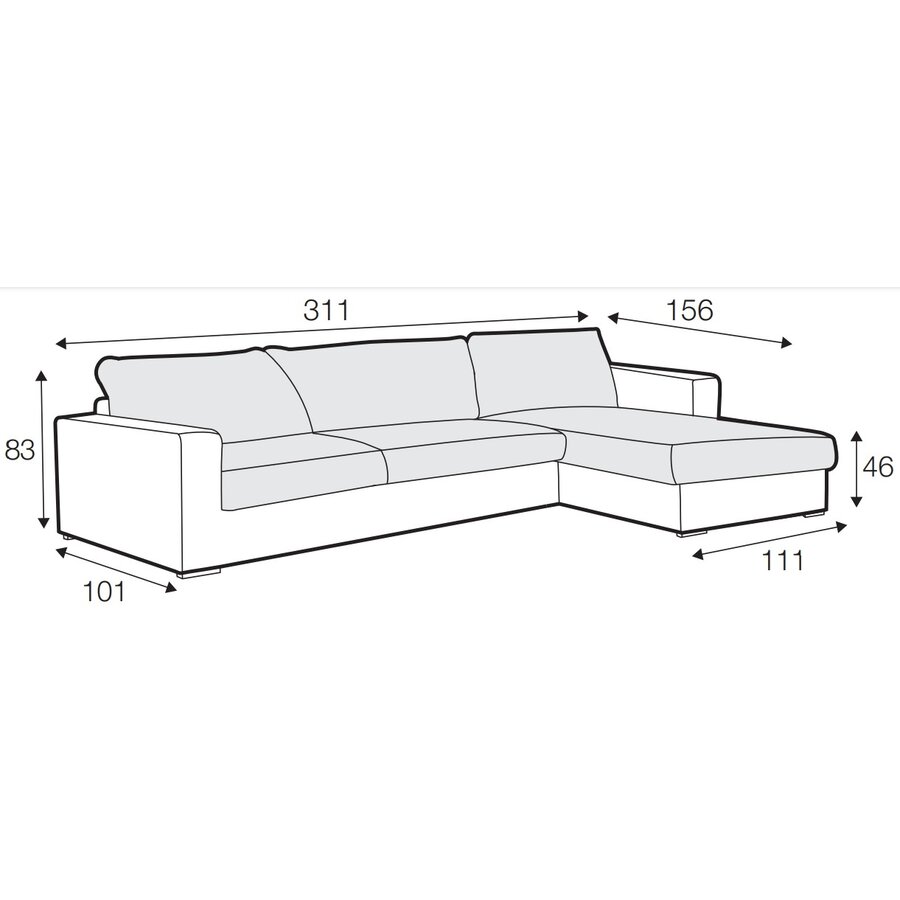 Sophia 3-zits + Chaise Longue Hoekbank Nature Sophia 3-zits + Chaise Longue Hoekbank Nature