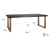 Blackbone 220 cm Eettafel Geborsteld Goud