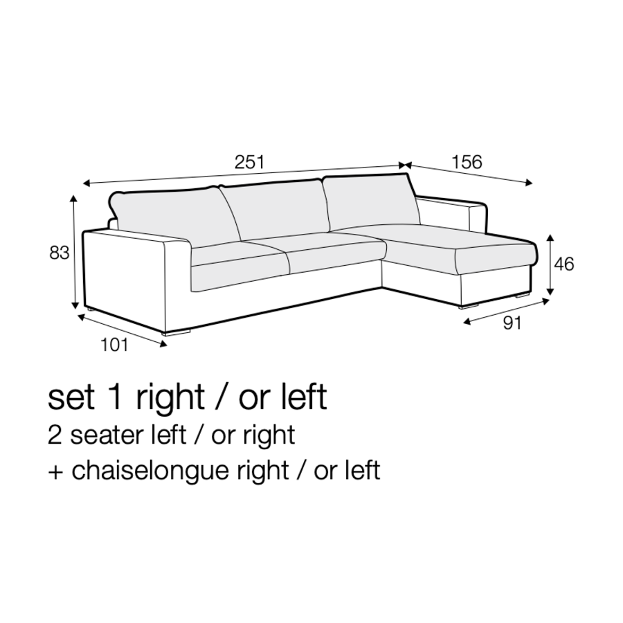 Sophia 2-zits + Chaise Longue Hoekbank Nature Sophia 2-zits + Chaise Longue Hoekbank Nature