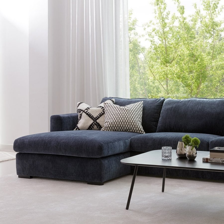 Sophia Chaise Longue + 2-zits Hoekbank Donkerblauw