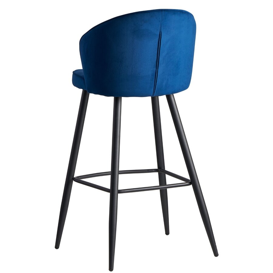 Falun Velvet Barstoel Blauw Falun Velvet Barstoel Blauw