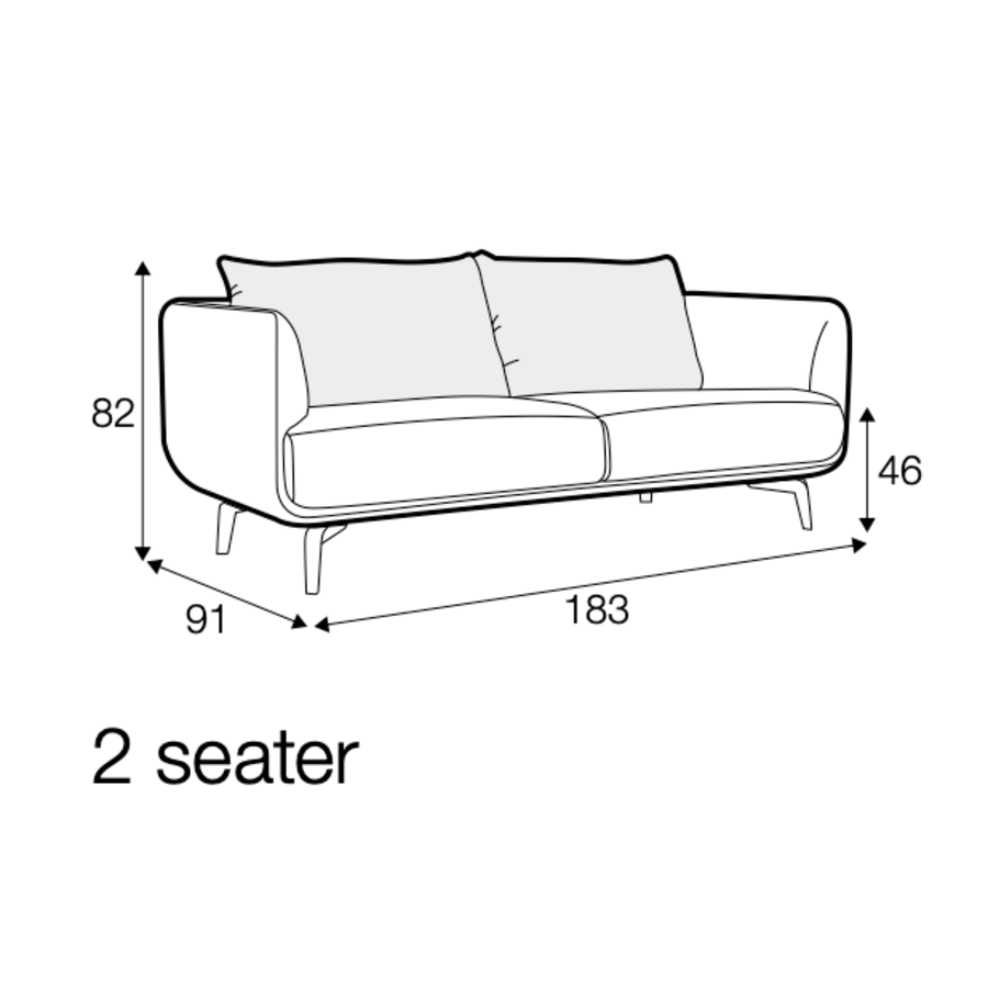 Moa 2-zits Bank Gebroken Wit Moa 2-zits Bank Gebroken Wit