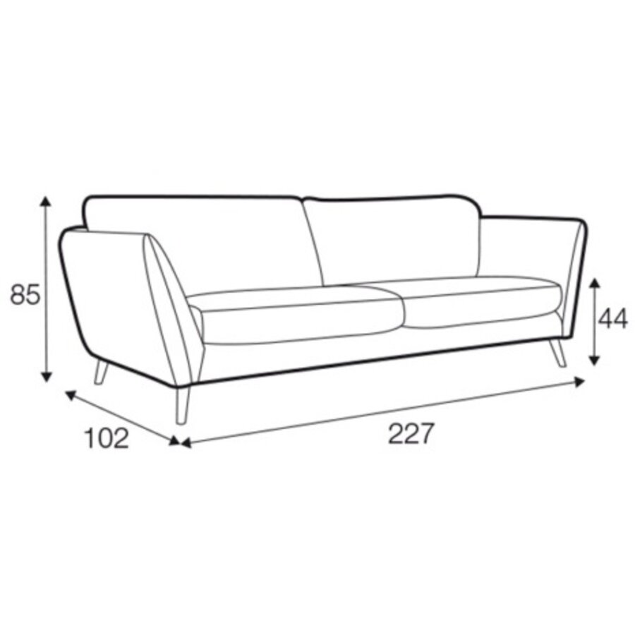 Stella 3-zits Bank Grijs Stella 3-zits Bank Grijs