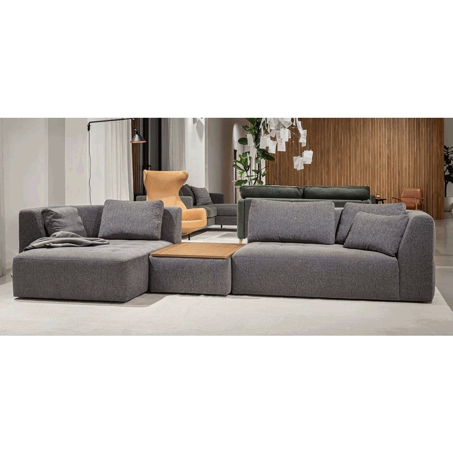 Cleo Chaise Longue + 2-Zits Bank Grijs