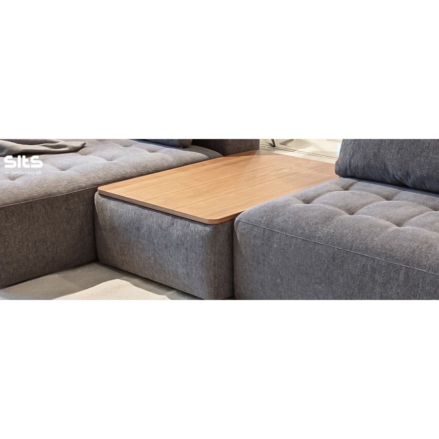 Cleo Chaise Longue + 2-Zits Bank Grijs