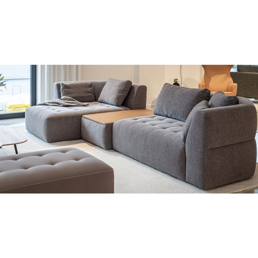 Cleo Chaise Longue + 2-Zits Bank Grijs