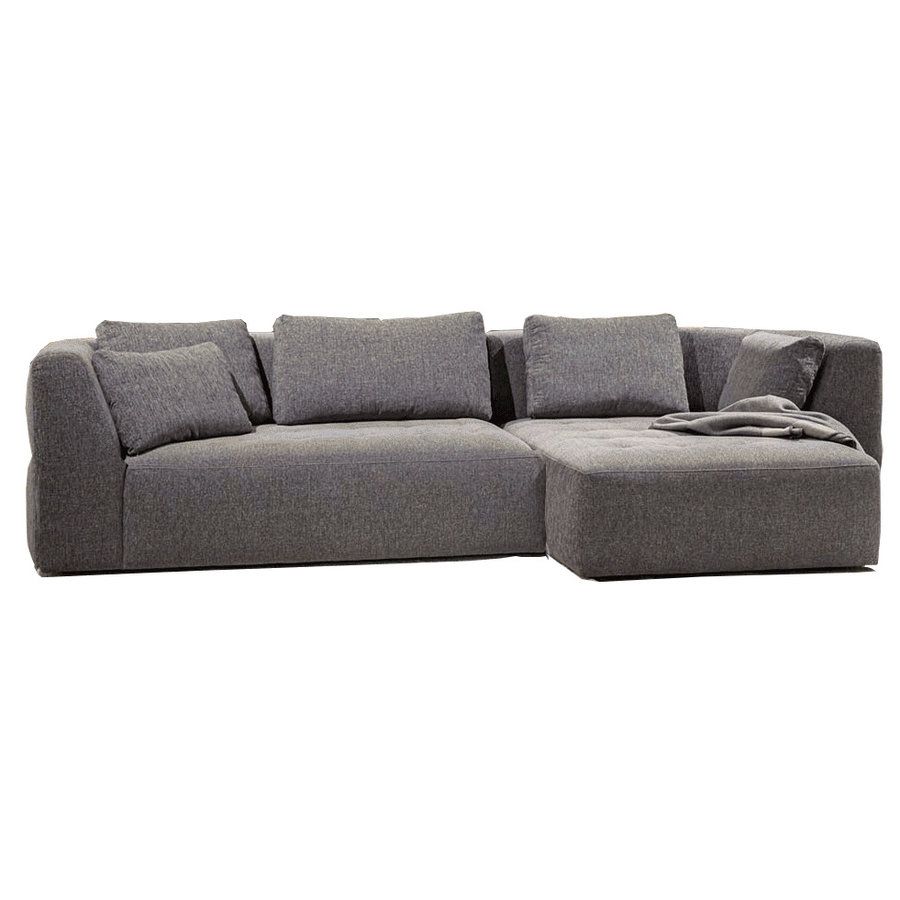 Cleo 2-Zits Bank + Chaise Longue Grijs