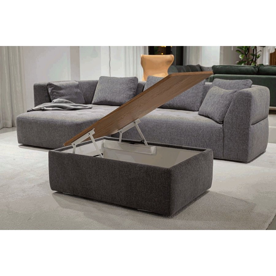 Cleo Voetstoel/Hocker met Opbergruimte Grijs Cleo Voetstoel/Hocker met Opbergruimte Grijs