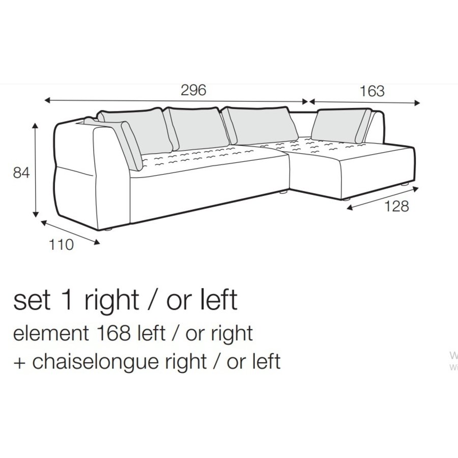 Cleo 2-Zits Bank + Chaise Longue Beige Cleo 2-Zits Bank + Chaise Longue Beige