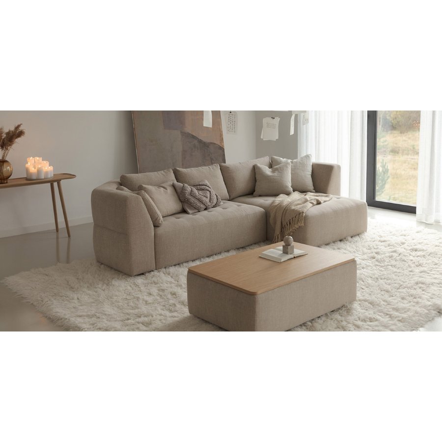 Cleo 2-Zits Bank + Chaise Longue Beige Cleo 2-Zits Bank + Chaise Longue Beige