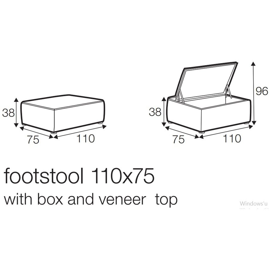 Cleo Voetstoel/Hocker met Opbergruimte Beige Cleo Voetstoel/Hocker met Opbergruimte Beige