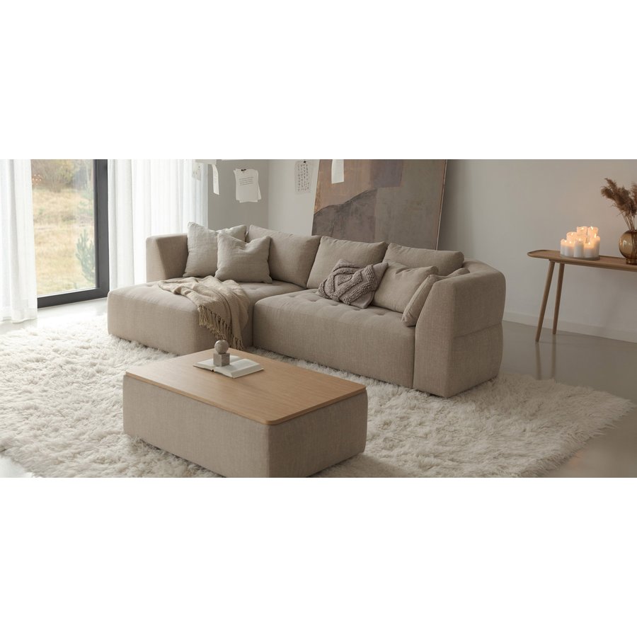 Cleo Voetstoel/Hocker met Opbergruimte Beige Cleo Voetstoel/Hocker met Opbergruimte Beige