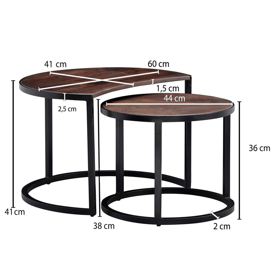 Cakey Salontafel Set Donkerbruin Cakey Salontafel Set Donkerbruin
