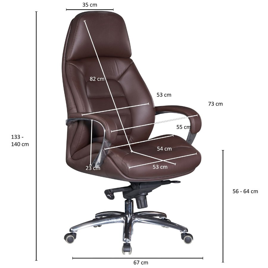 Maxima Bureaustoel Leer Donkerbruin Maxima Bureaustoel Leer Donkerbruin